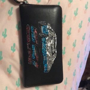 Coach 1941 Car Embellished Sequin Wallet.